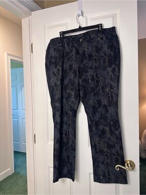 Doncaster Black and Gold Patterned Jeans
